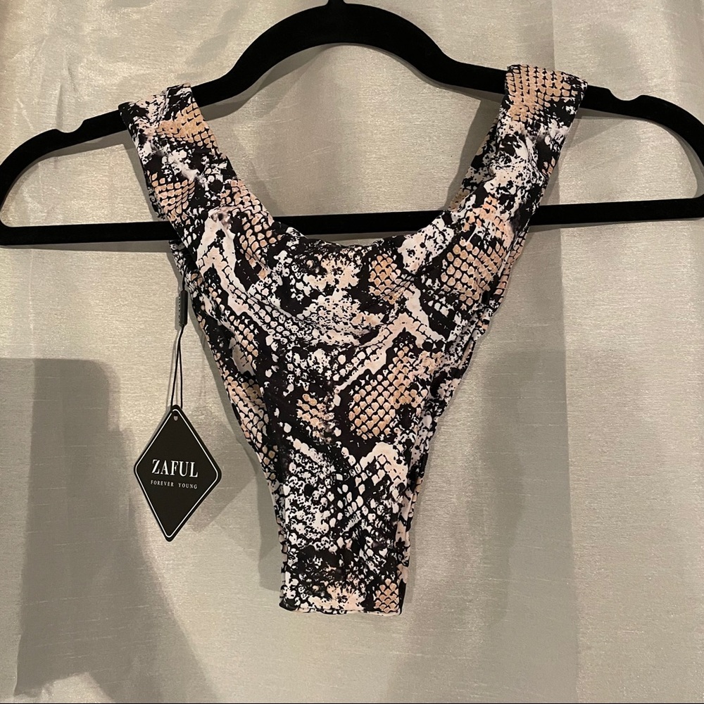 zaful snake print bikini bottom